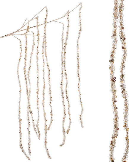 Гирлянда на вставке "Бисер" (акрил), H73 см Шампань с доставкой по Астане